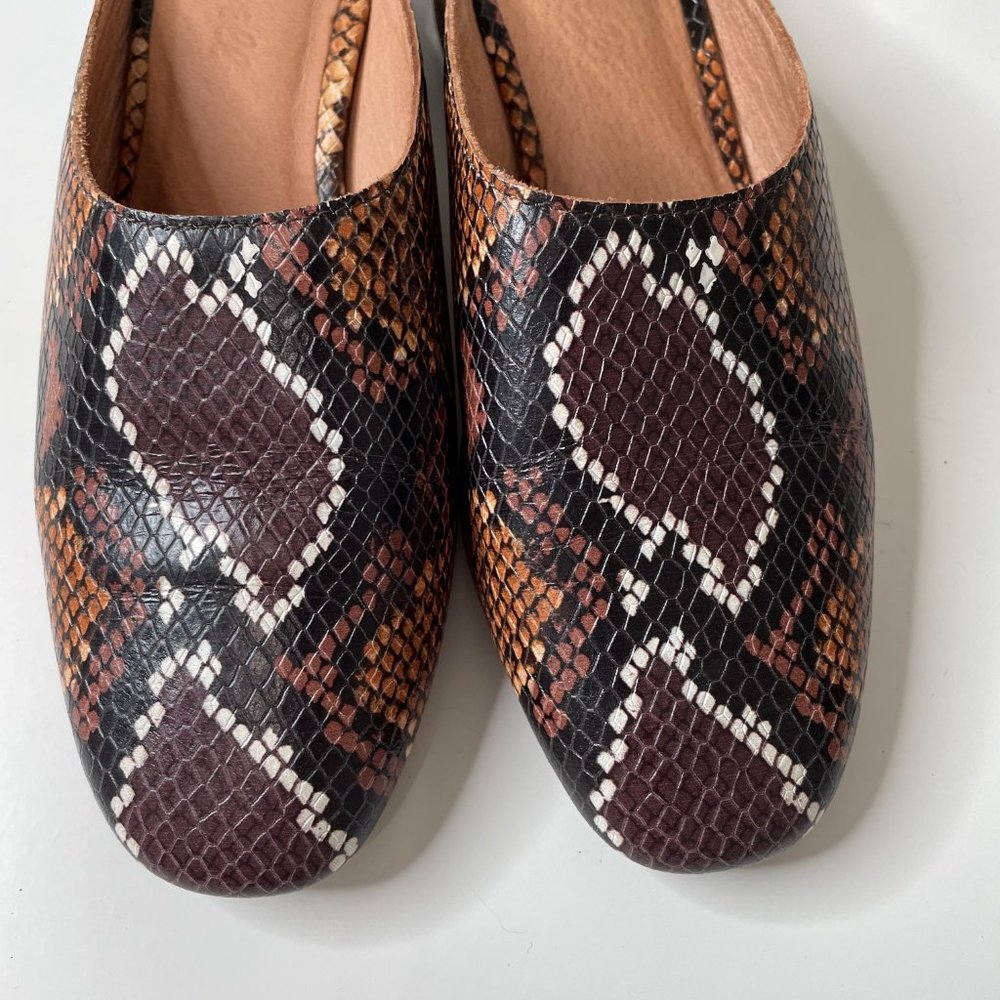 Madewell The Alicia Mule Flat in Snake Embossed Textured Leather Size 7 - Picture 2 of 12